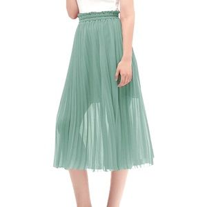 Pleated Slate Blue Skirt